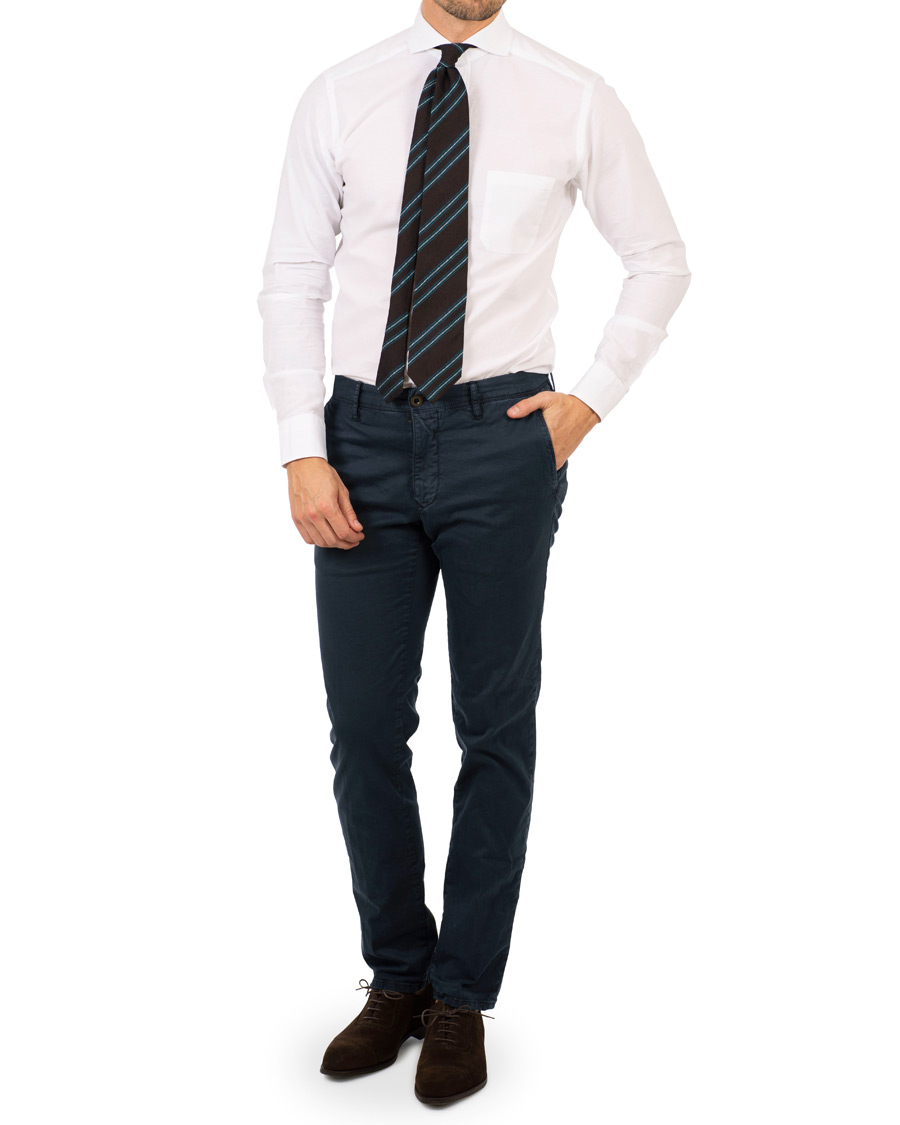 Herr | Skjortor | Eton | Slim Fit Cotton/Silk Shirt White
