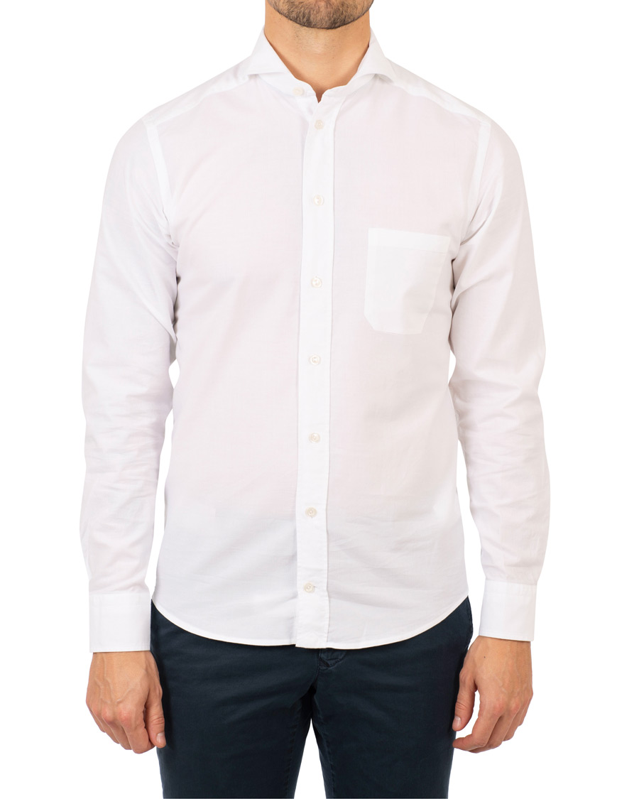 Herr | Skjortor | Eton | Slim Fit Cotton/Silk Shirt White