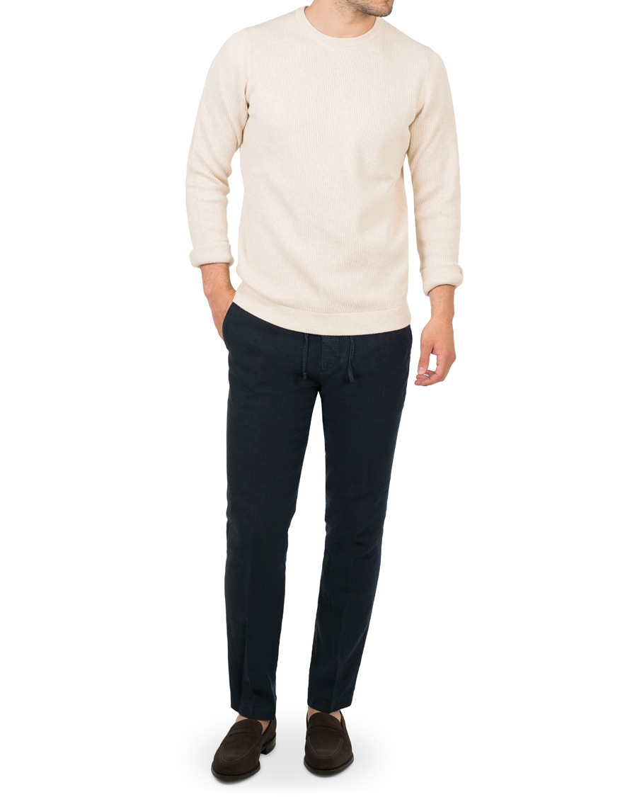 Herr | Byxor | NN07 | New Copenhagen Draw String Linnen Trousers Navy