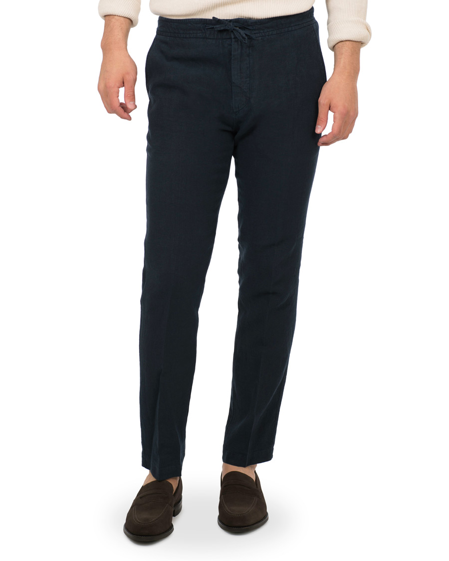 Herr | Byxor | NN07 | New Copenhagen Draw String Linnen Trousers Navy