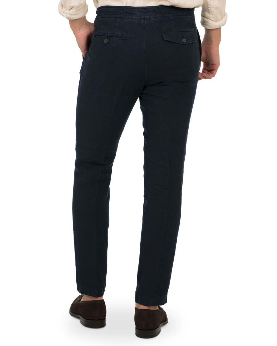 Herr | Byxor | NN07 | New Copenhagen Draw String Linnen Trousers Navy