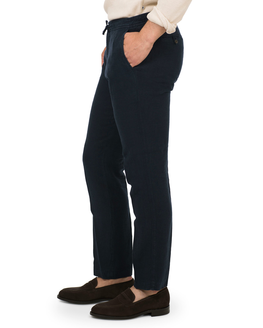 Herr | Byxor | NN07 | New Copenhagen Draw String Linnen Trousers Navy