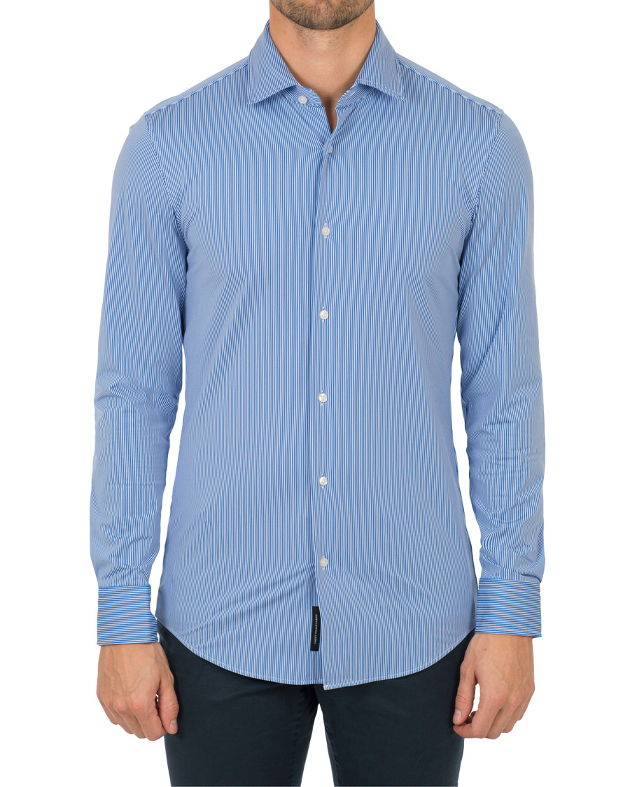 Herr | Skjortor | BOSS BLACK | BOSS Jenno Slim Fit Super Stretch Shirt White/Blue