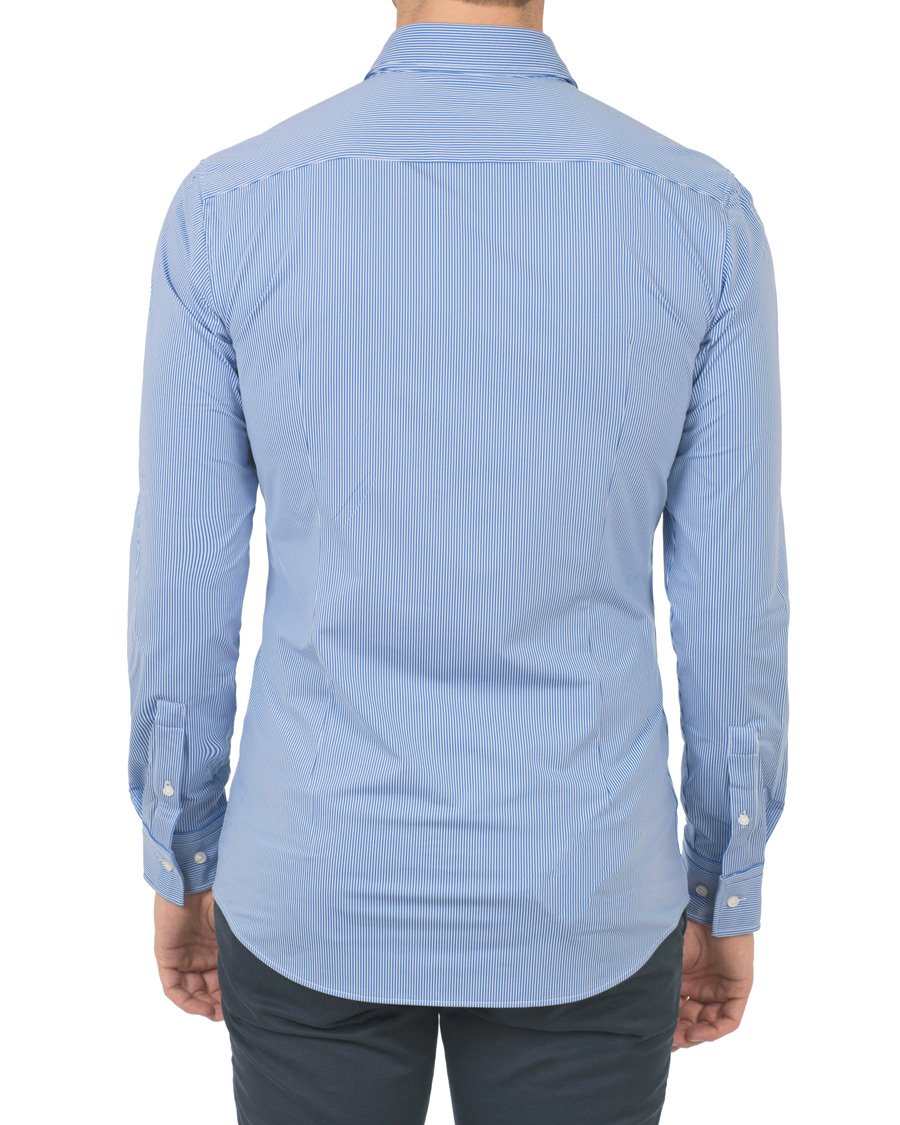 Herr | Skjortor | BOSS BLACK | BOSS Jenno Slim Fit Super Stretch Shirt White/Blue