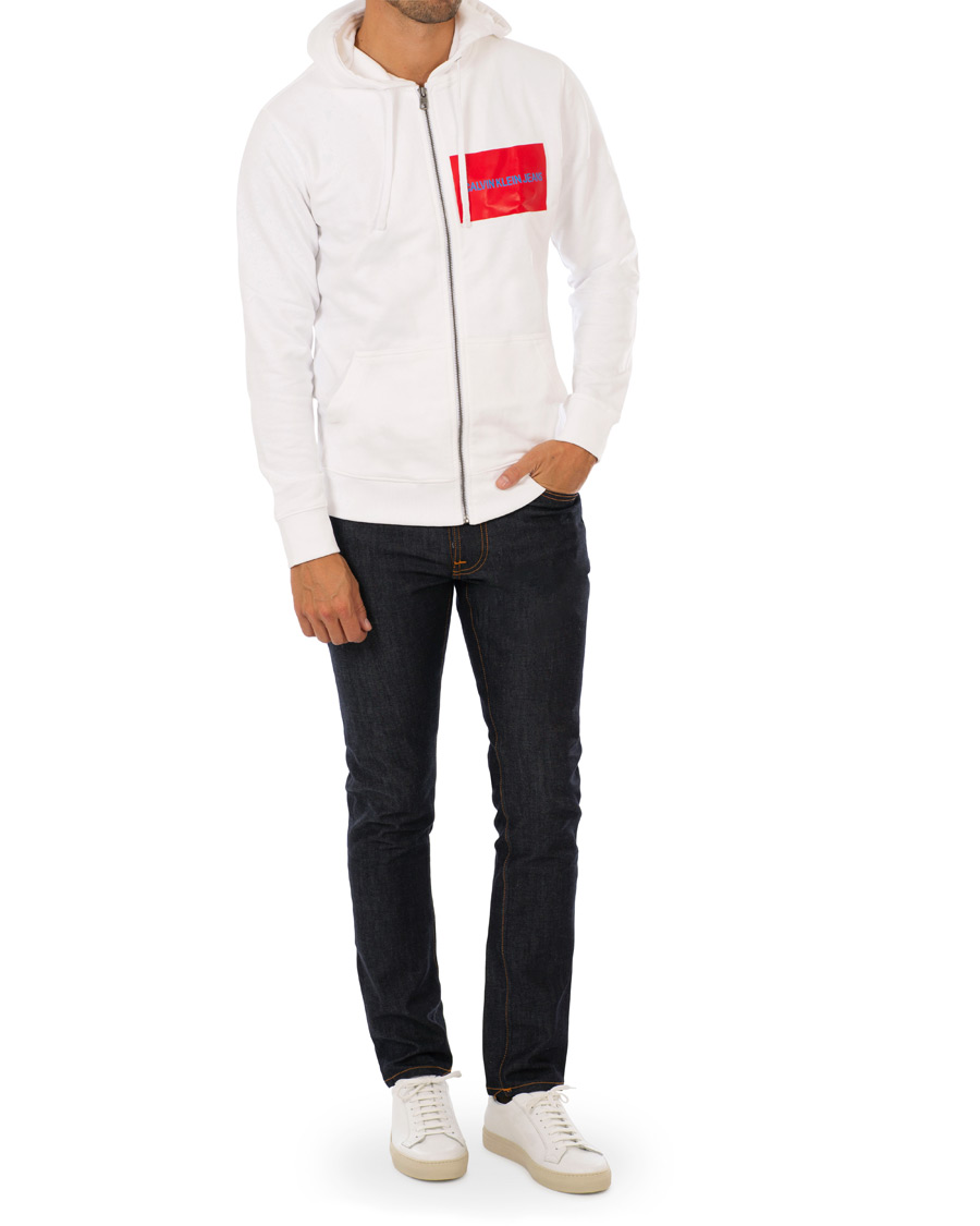 Herr | Tröjor | Calvin Klein Jeans | Institutional Logo Zip Through Hoodie Bright White