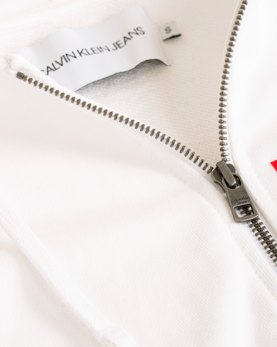 Herr | Tröjor | Calvin Klein Jeans | Institutional Logo Zip Through Hoodie Bright White