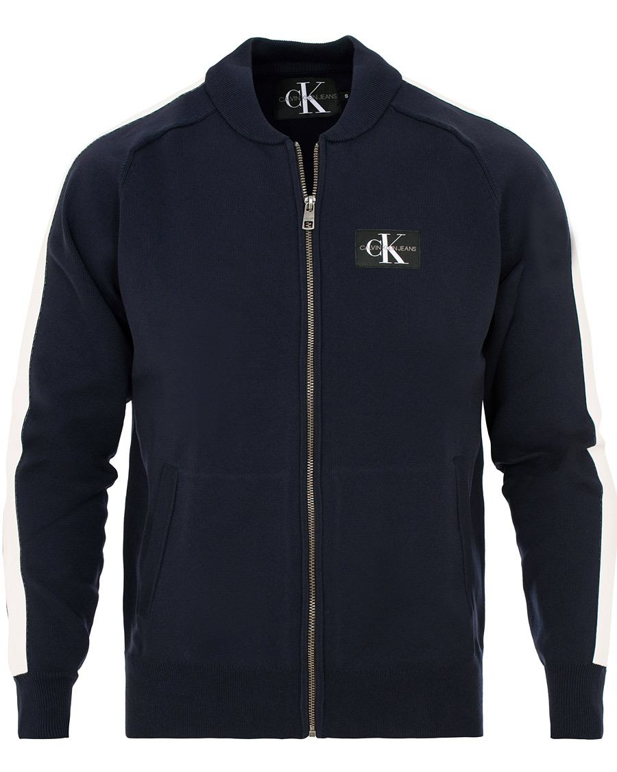 Herr | Tröjor | Calvin Klein Jeans | Contrast Sleeve Stripe Nylon Bomber Night Sky