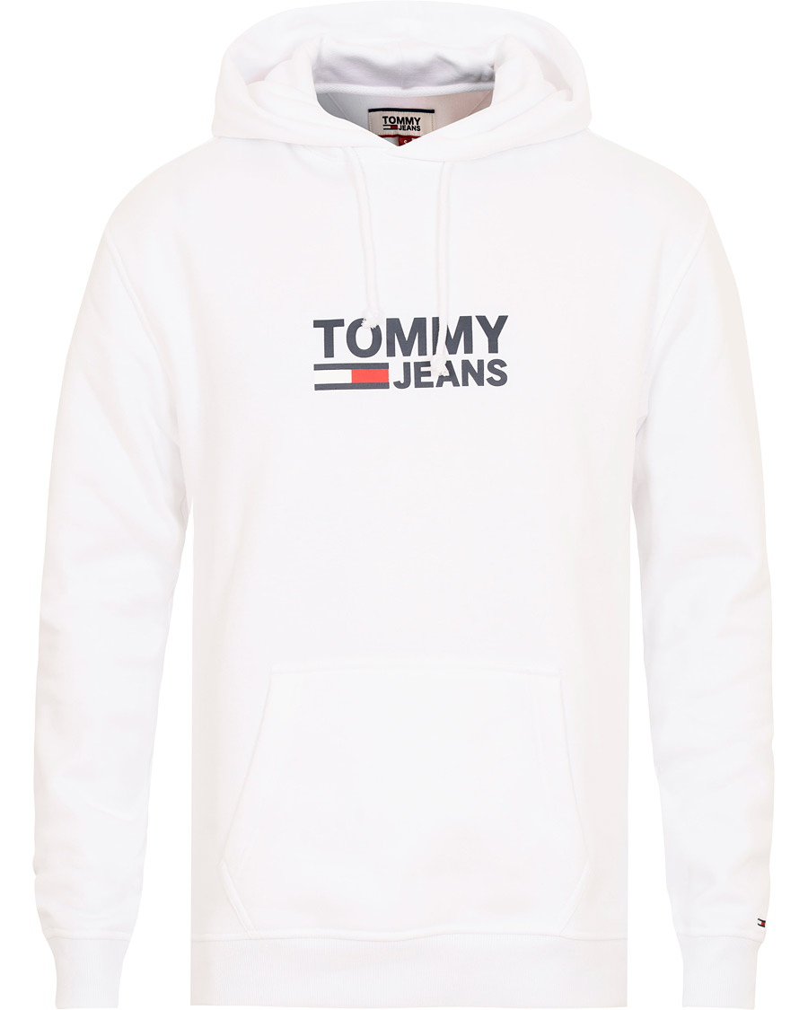 Herr | Tröjor | Tommy Jeans | Corp Logo Hoodie White