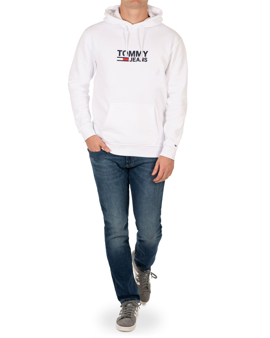 Herr | Tröjor | Tommy Jeans | Corp Logo Hoodie White