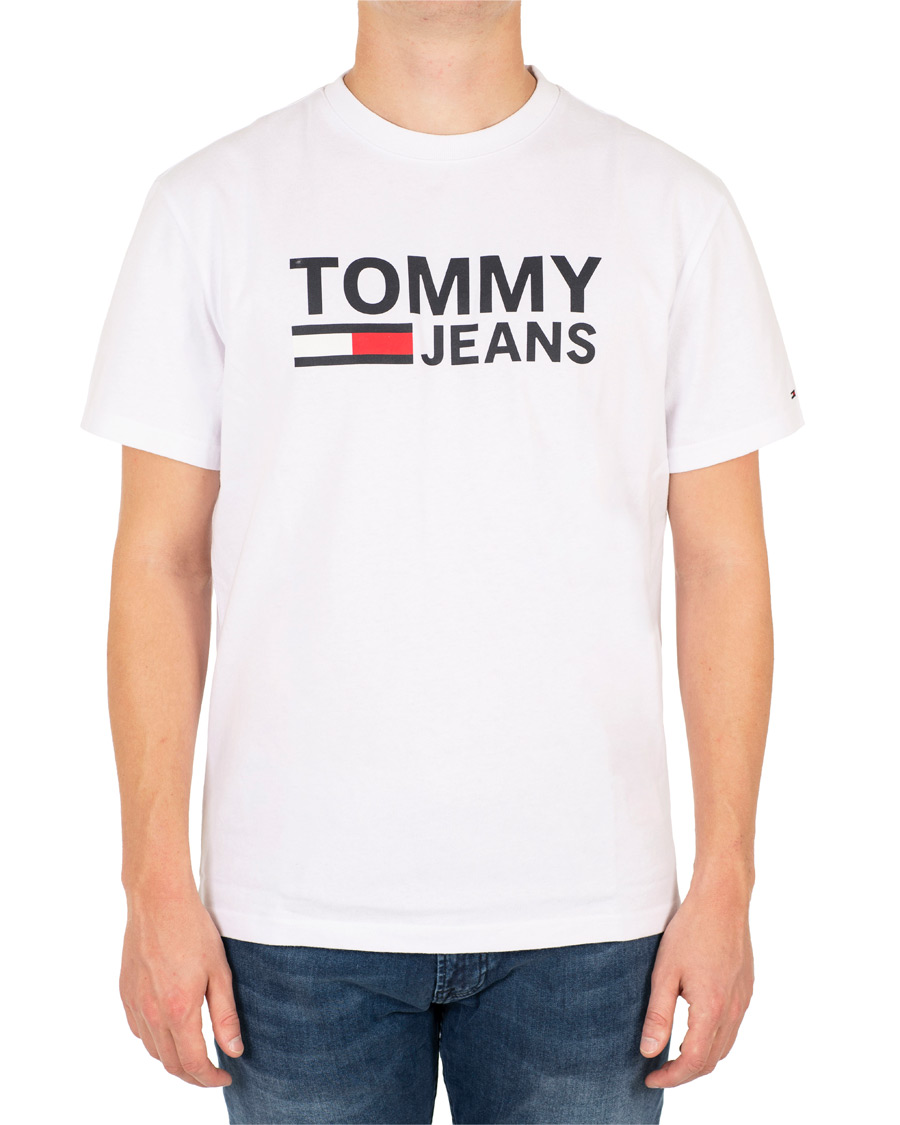 Herr | T-Shirts | Tommy Jeans | Classic Logo Crew Neck Tee White