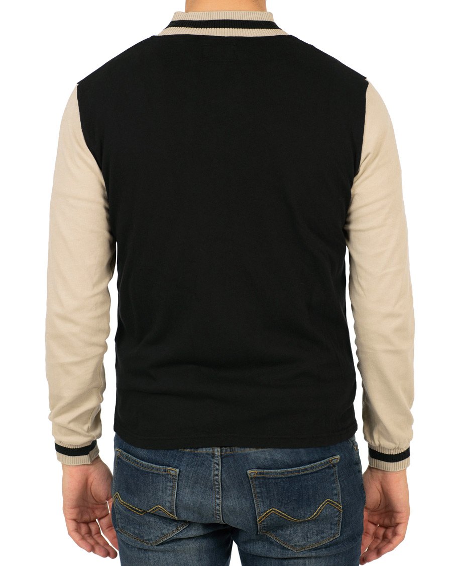 Herr | Tröjor | Nudie Jeans | Sture Jersey College Bomber Jacket Black/Sand