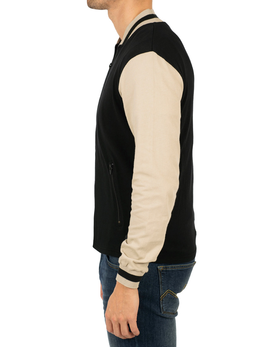 Herr | Tröjor | Nudie Jeans | Sture Jersey College Bomber Jacket Black/Sand
