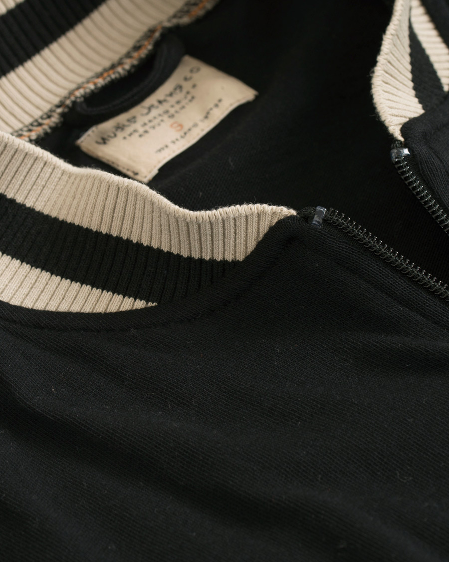 Herr | Tröjor | Nudie Jeans | Sture Jersey College Bomber Jacket Black/Sand