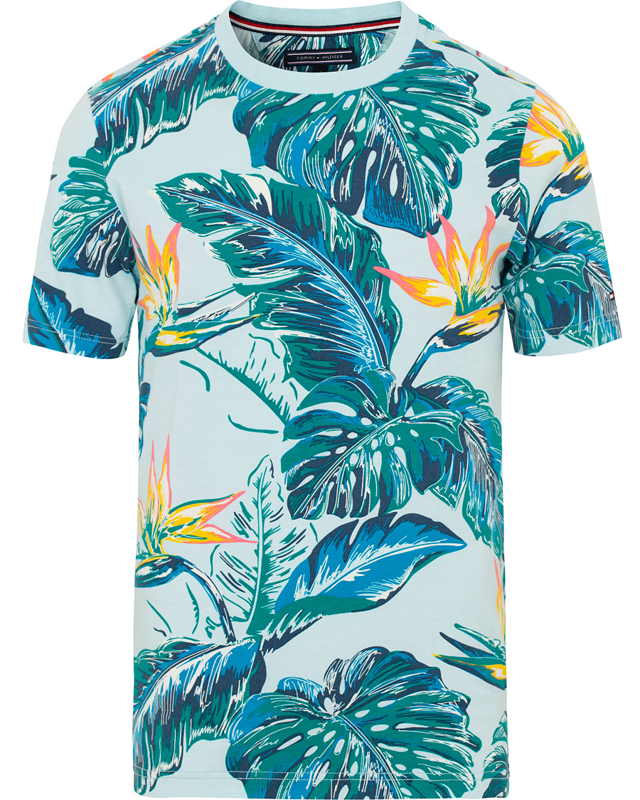 Herr | T-Shirts | Tommy Hilfiger | Paradise Print Fashion Fit Tee Cool Blue
