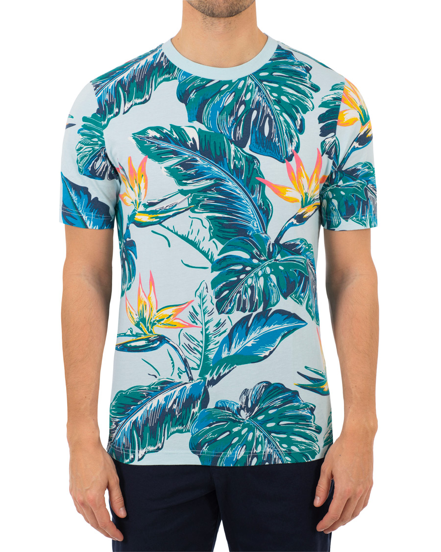 Herr | T-Shirts | Tommy Hilfiger | Paradise Print Fashion Fit Tee Cool Blue