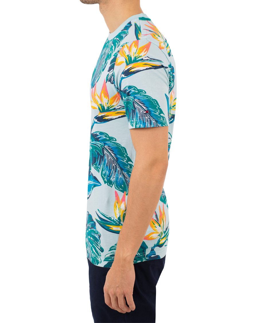 Herr | T-Shirts | Tommy Hilfiger | Paradise Print Fashion Fit Tee Cool Blue