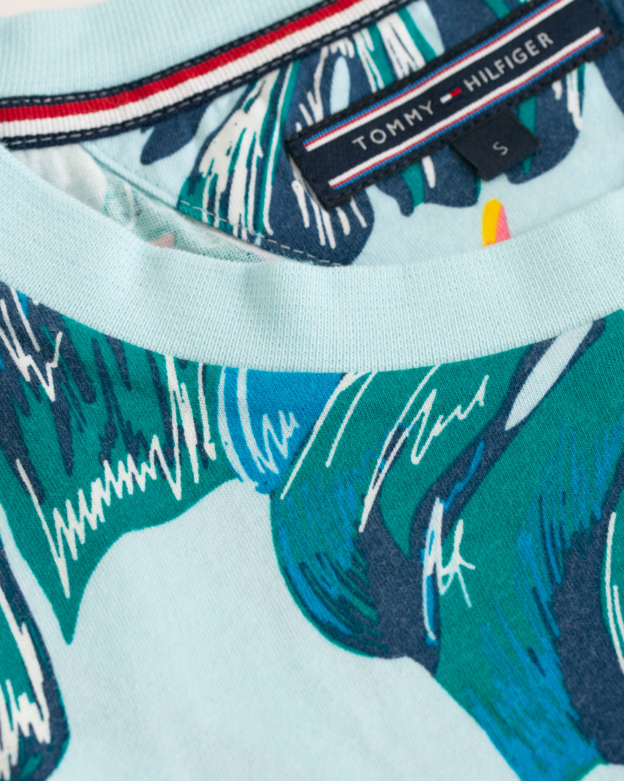 Herr | T-Shirts | Tommy Hilfiger | Paradise Print Fashion Fit Tee Cool Blue