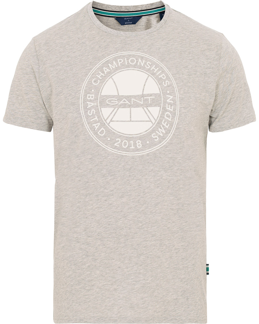 Herr | T-Shirts | GANT | Båstad Crew Neck Tee Light Grey Melange