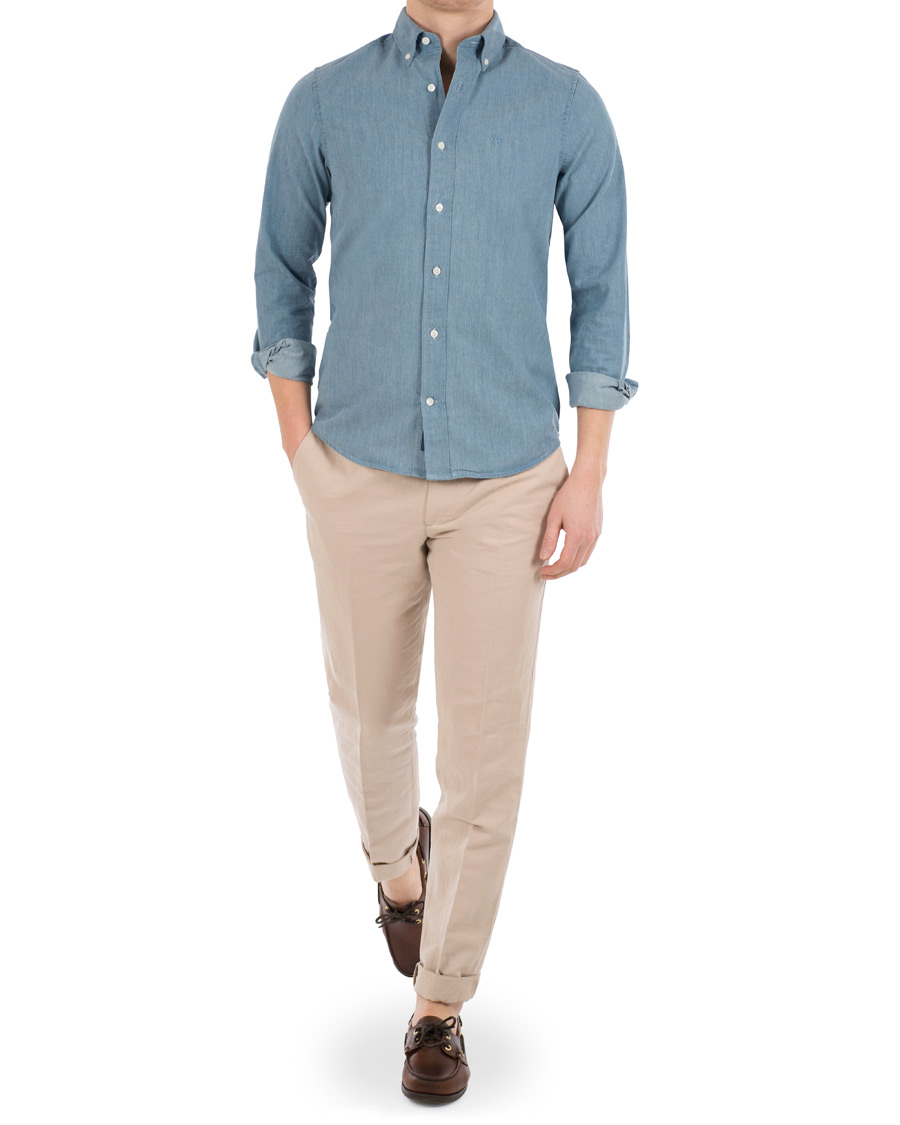 Herr | Skjortor | GANT | Button Down Denim Beacons Project Shirt Indigo