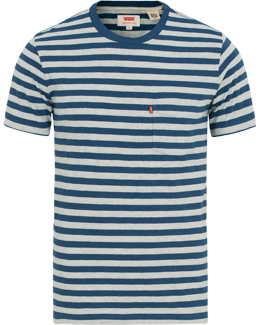 Herr | T-Shirts | Levi's | Set-In Sunset Striped Pocket Tee Cream/Indigo