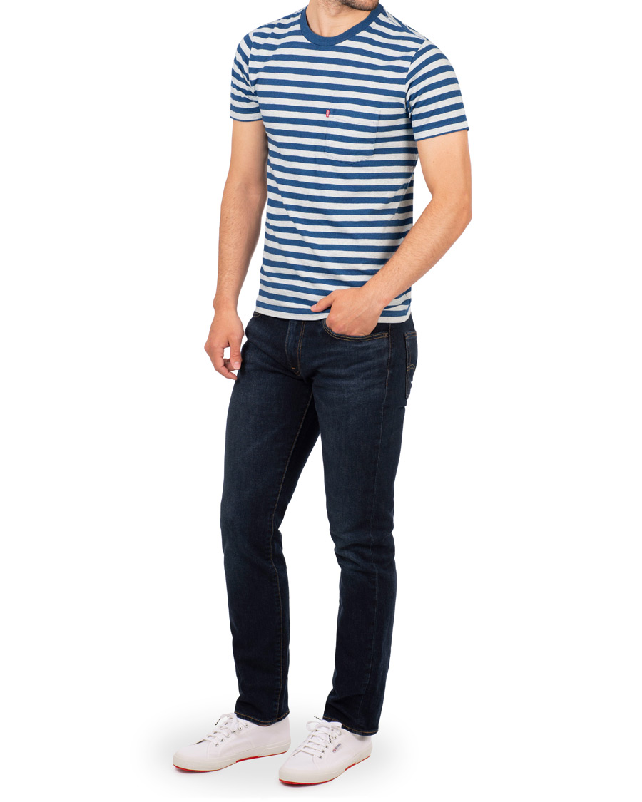 Herr | T-Shirts | Levi's | Set-In Sunset Striped Pocket Tee Cream/Indigo