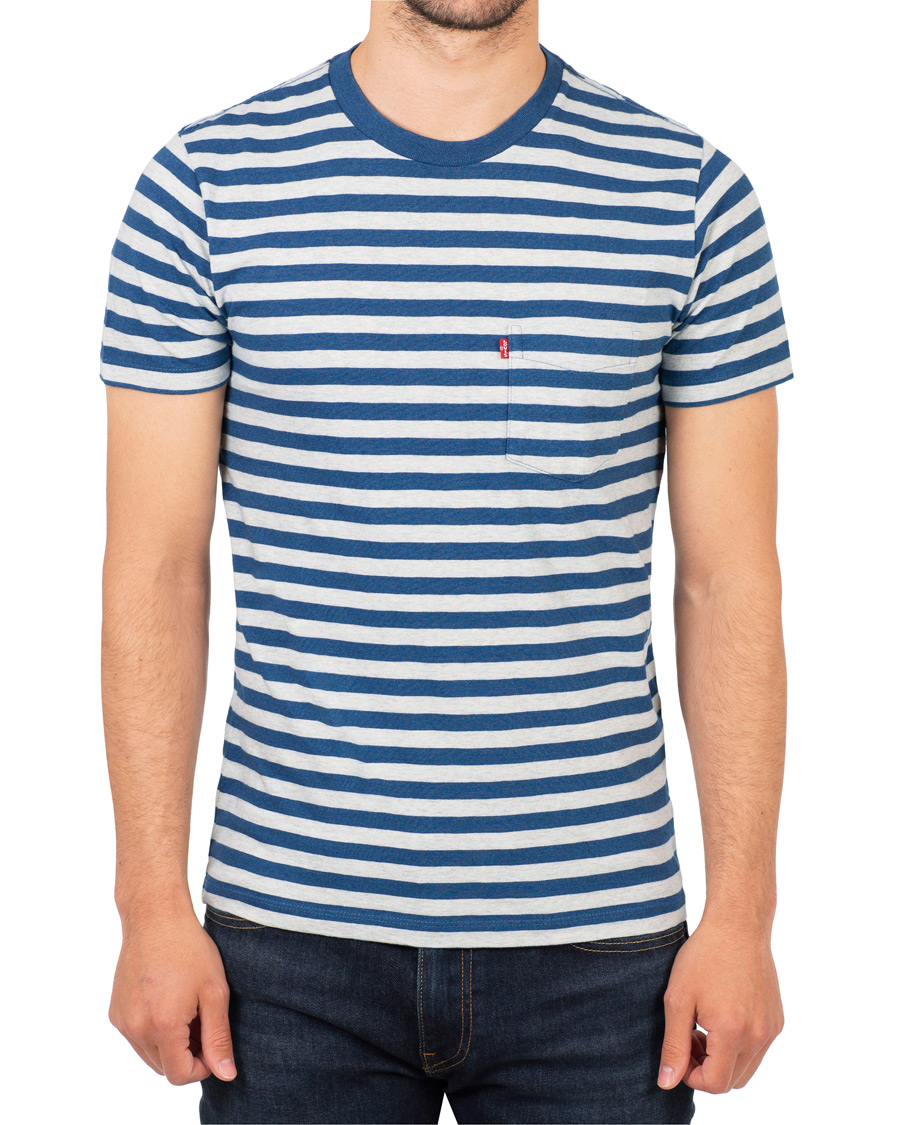 Herr | T-Shirts | Levi's | Set-In Sunset Striped Pocket Tee Cream/Indigo
