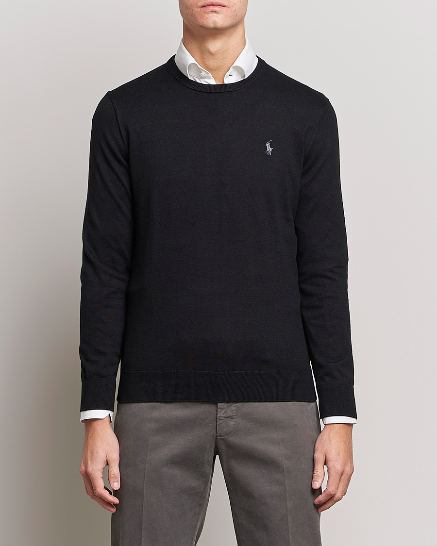 Herr | Wardrobe basics | Polo Ralph Lauren | Pima Cotton Crew Neck Pullover Polo Black