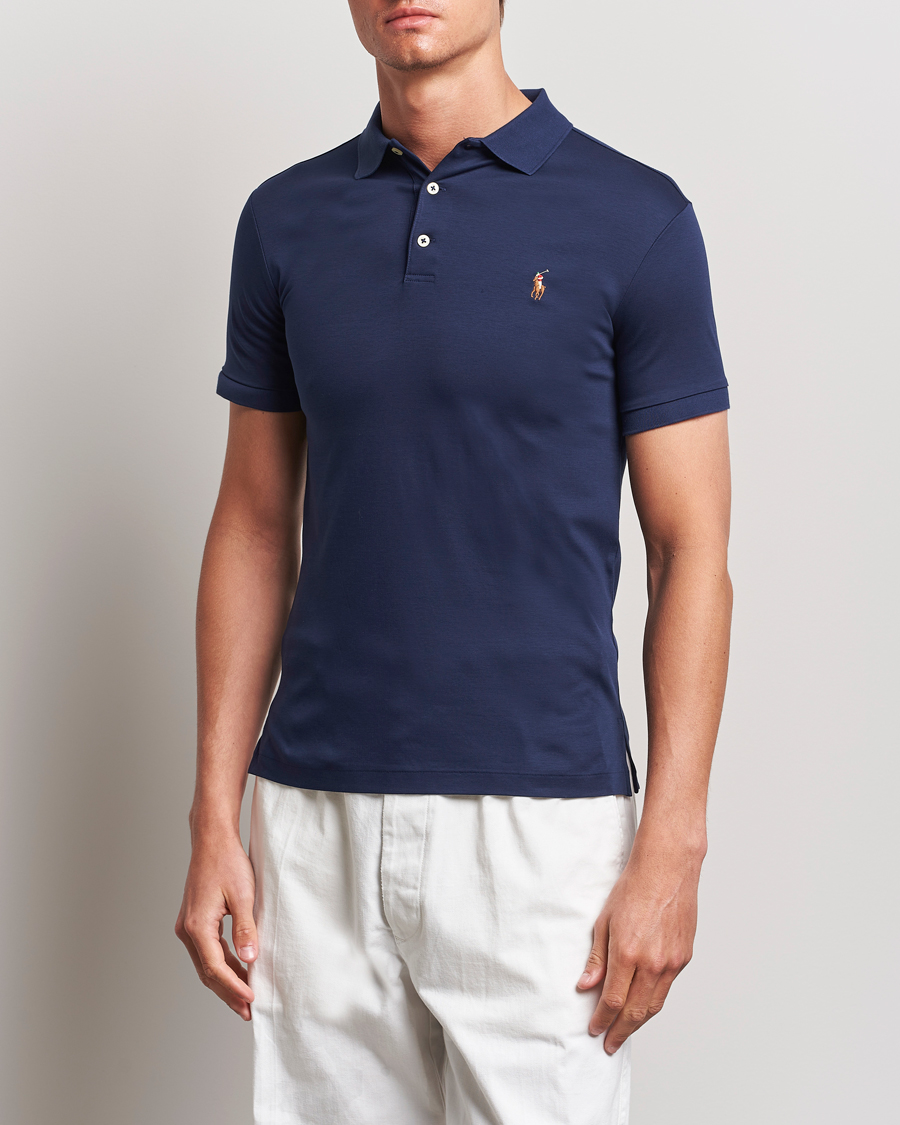 Herr | Avdelningar | Polo Ralph Lauren | Slim Fit Pima Cotton Polo Refined Navy