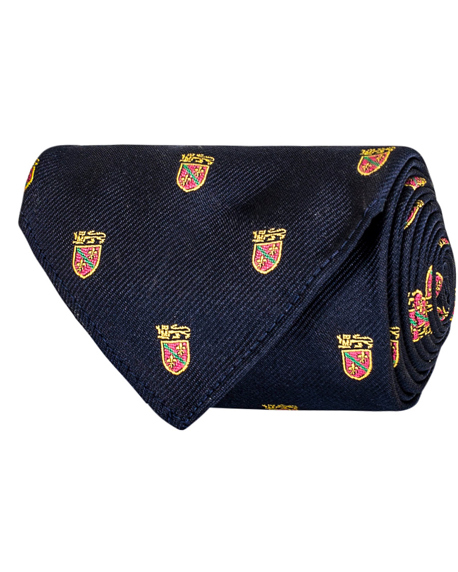 Herr | Polo Ralph Lauren Silk Lion Crest 8 cm Tie Navy | Polo Ralph Lauren | Silk Lion Crest 8 cm Tie Navy