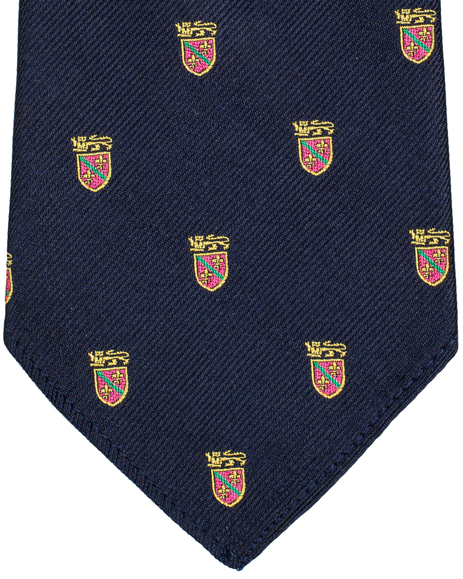 Herr | Polo Ralph Lauren Silk Lion Crest 8 cm Tie Navy | Polo Ralph Lauren | Silk Lion Crest 8 cm Tie Navy
