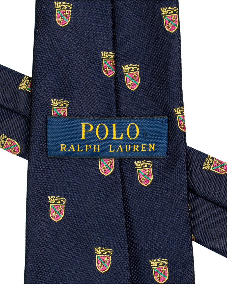 Herr | Polo Ralph Lauren Silk Lion Crest 8 cm Tie Navy | Polo Ralph Lauren | Silk Lion Crest 8 cm Tie Navy