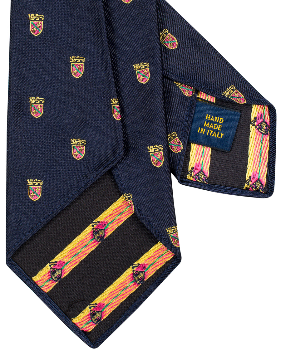 Herr | Polo Ralph Lauren Silk Lion Crest 8 cm Tie Navy | Polo Ralph Lauren | Silk Lion Crest 8 cm Tie Navy