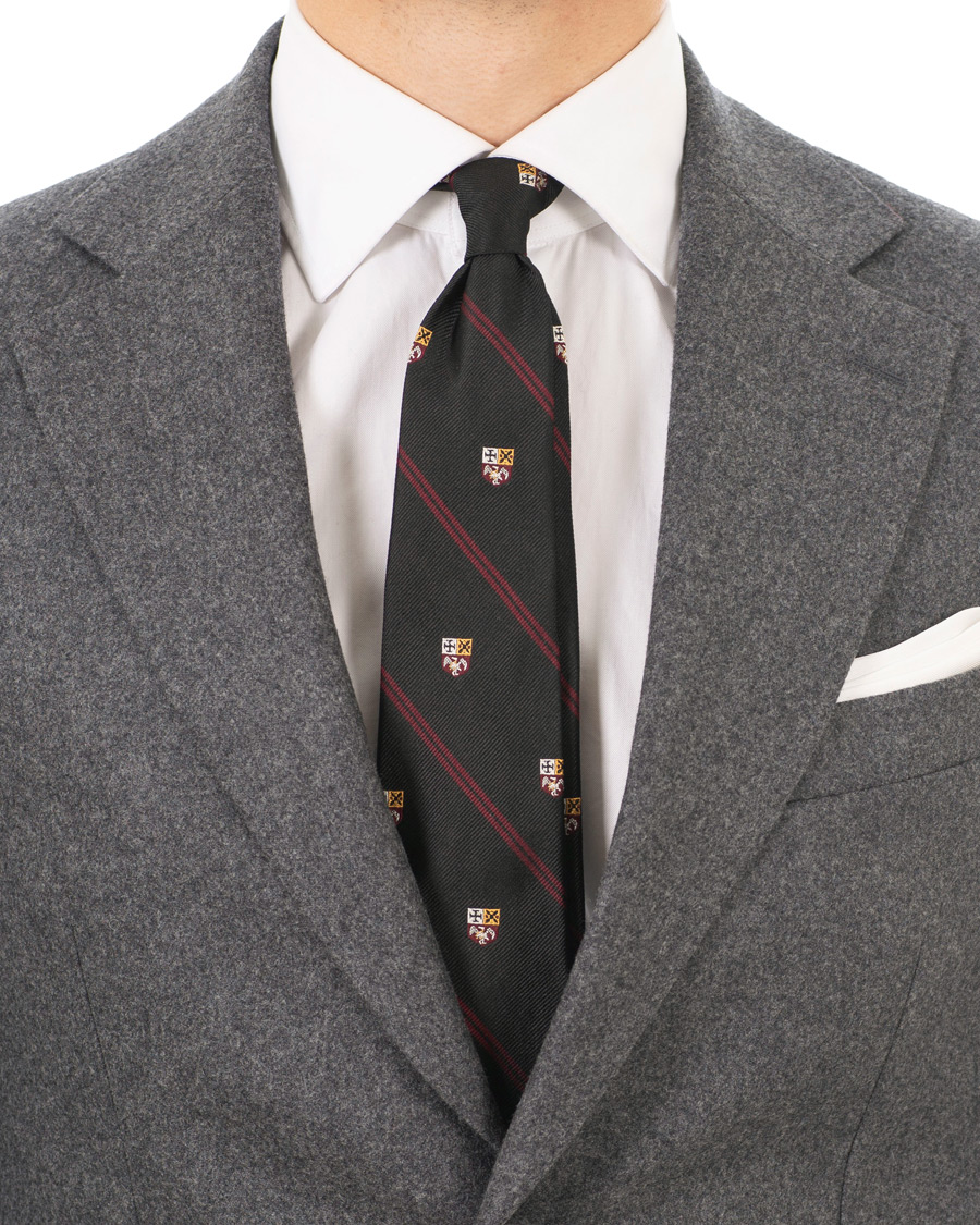 Herr | Polo Ralph Lauren Silk Diagonal Crest 8 cm Tie Black/Red | Polo Ralph Lauren | Silk Diagonal Crest 8 cm Tie Black/Red