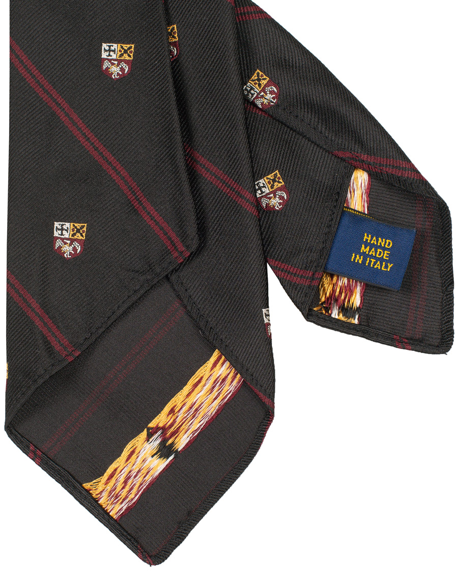 Herr | Polo Ralph Lauren Silk Diagonal Crest 8 cm Tie Black/Red | Polo Ralph Lauren | Silk Diagonal Crest 8 cm Tie Black/Red