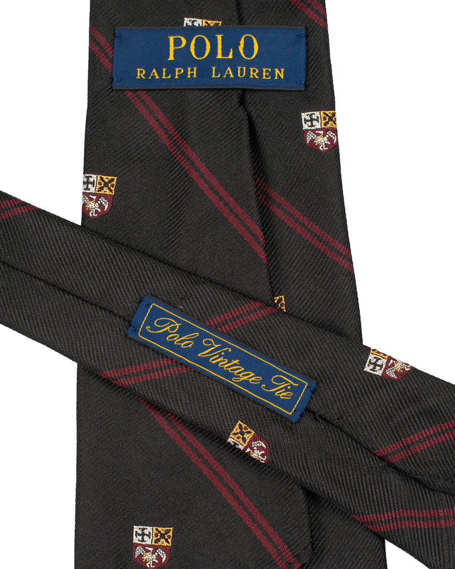 Herr | Polo Ralph Lauren Silk Diagonal Crest 8 cm Tie Black/Red | Polo Ralph Lauren | Silk Diagonal Crest 8 cm Tie Black/Red