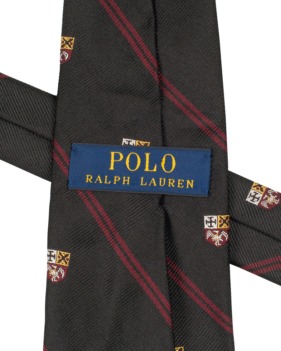 Herr | Polo Ralph Lauren Silk Diagonal Crest 8 cm Tie Black/Red | Polo Ralph Lauren | Silk Diagonal Crest 8 cm Tie Black/Red