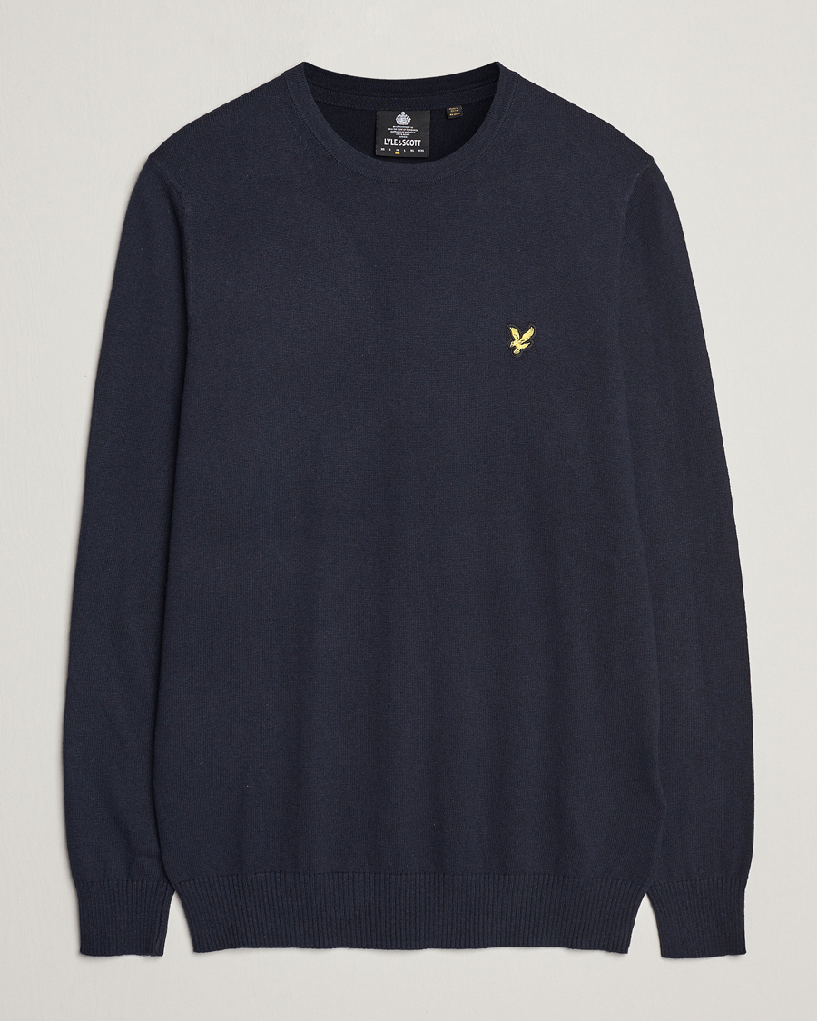 Herr | Tröjor | Lyle & Scott | Cotton/Merino Crew Neck Jumper Dark Navy