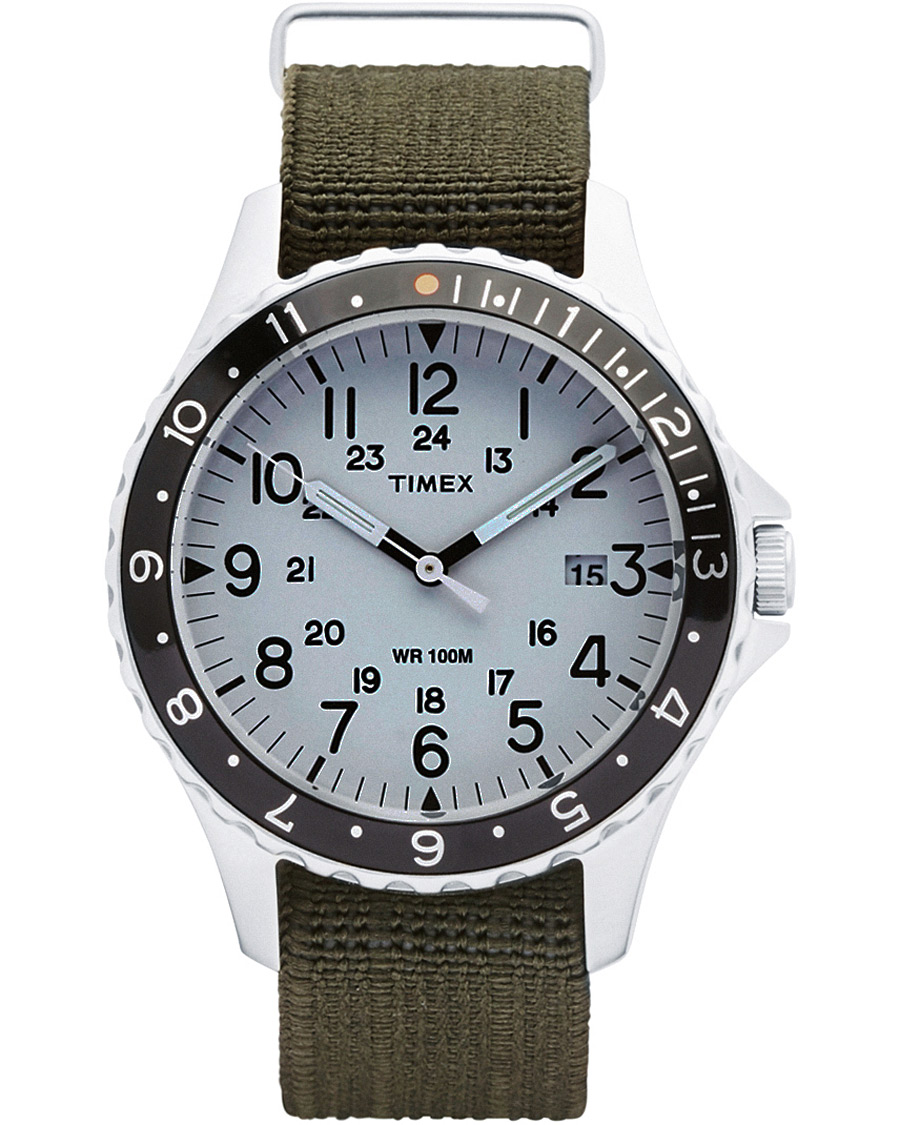 Herr | Timex Navi Ocean Blasted Steel/Pearl White Dial | Timex | Navi Ocean Blasted Steel/Pearl White Dial