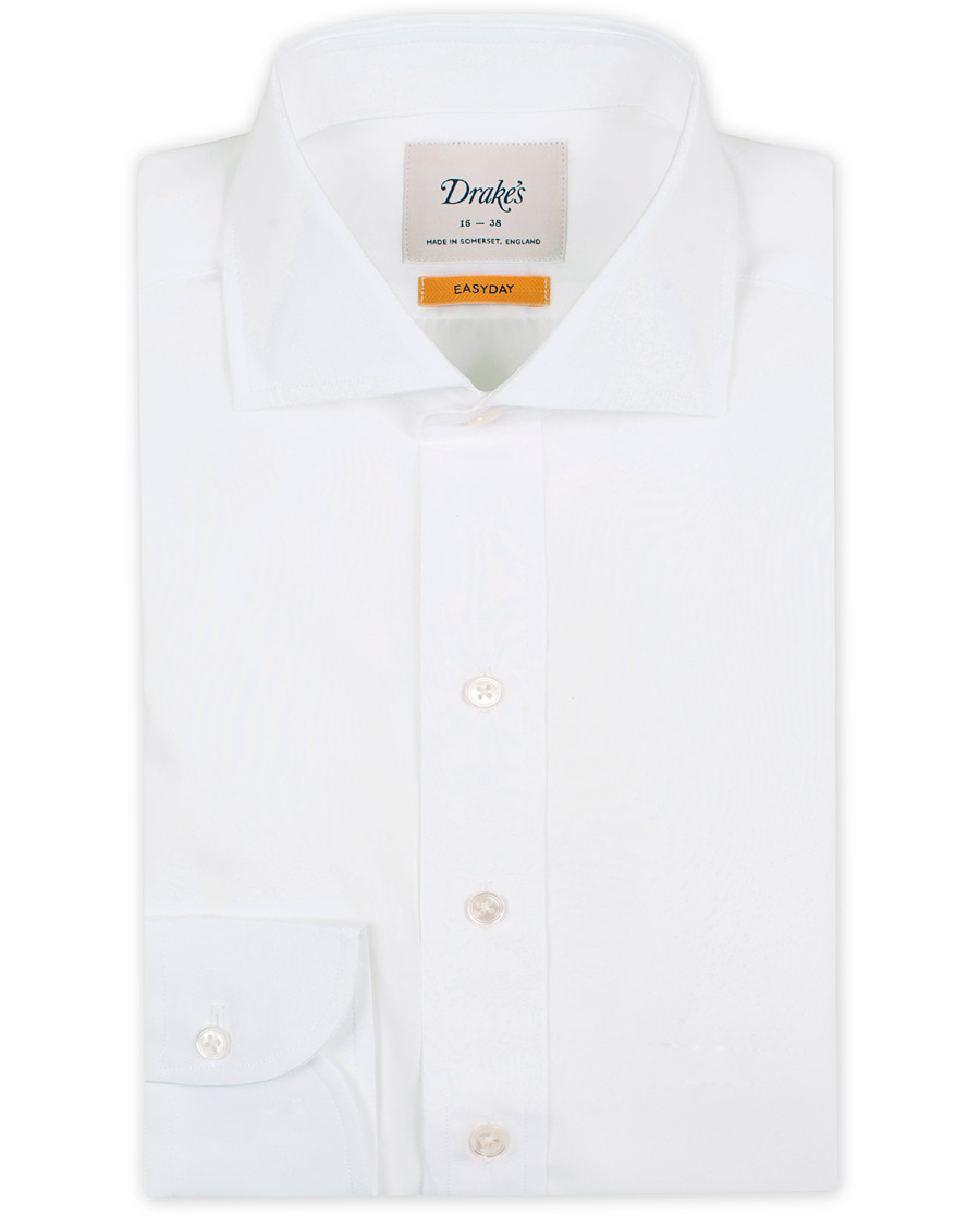 Herr | Skjortor | Drake's | Slim Fit Poplin Shirt White