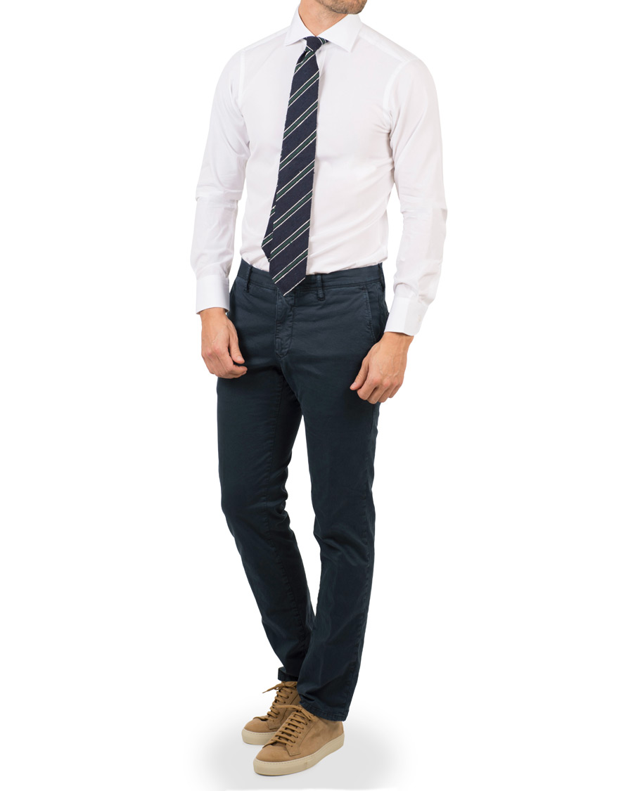Herr | Skjortor | Drake's | Slim Fit Poplin Shirt White