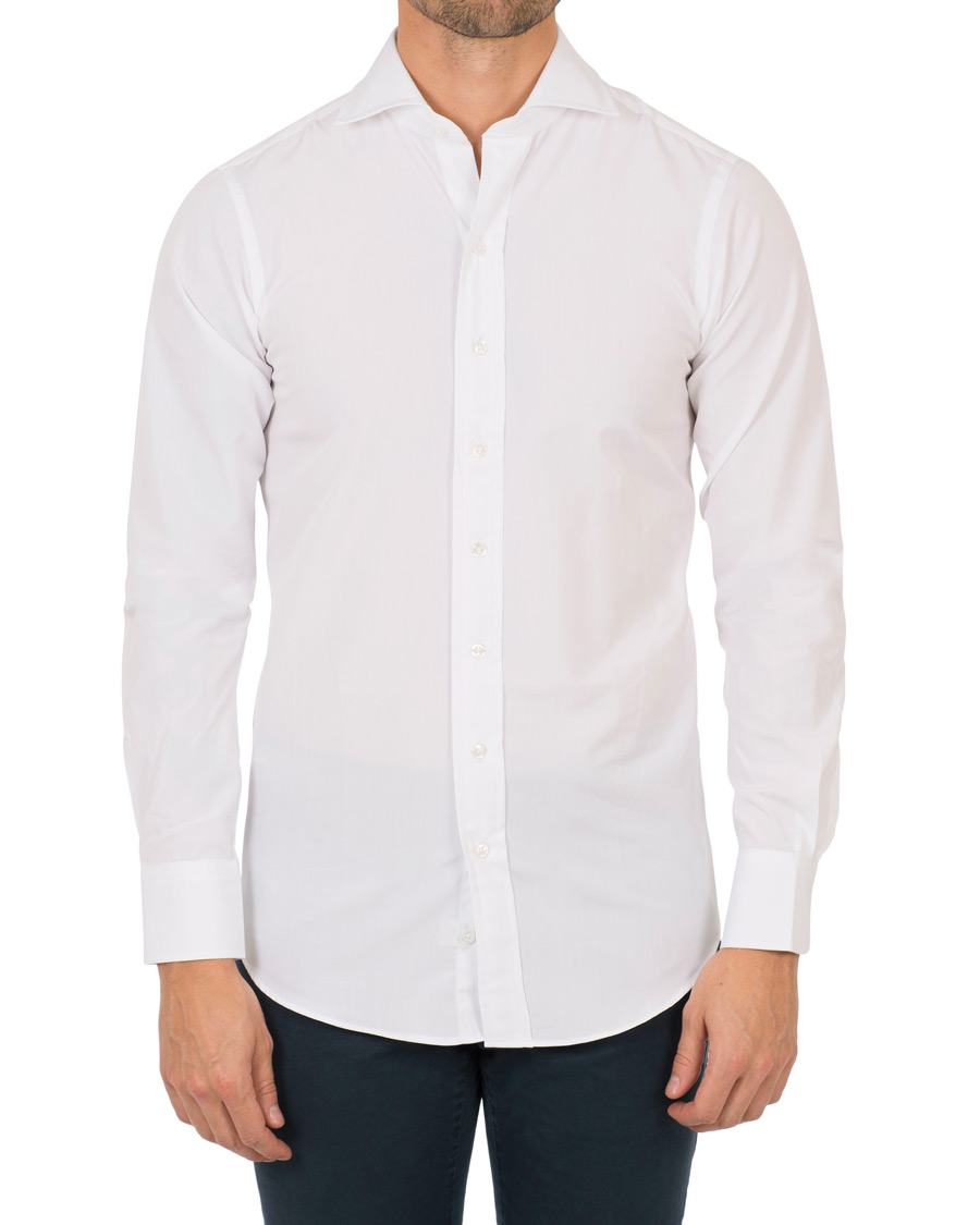 Herr | Skjortor | Drake's | Slim Fit Poplin Shirt White