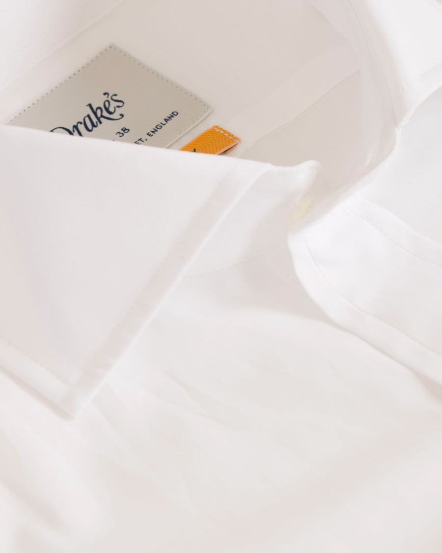Herr | Skjortor | Drake's | Slim Fit Poplin Shirt White