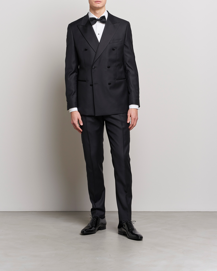 Herr | Skjortor | Eton | Custom Fit Tuxedo Shirt Black Ribbon White