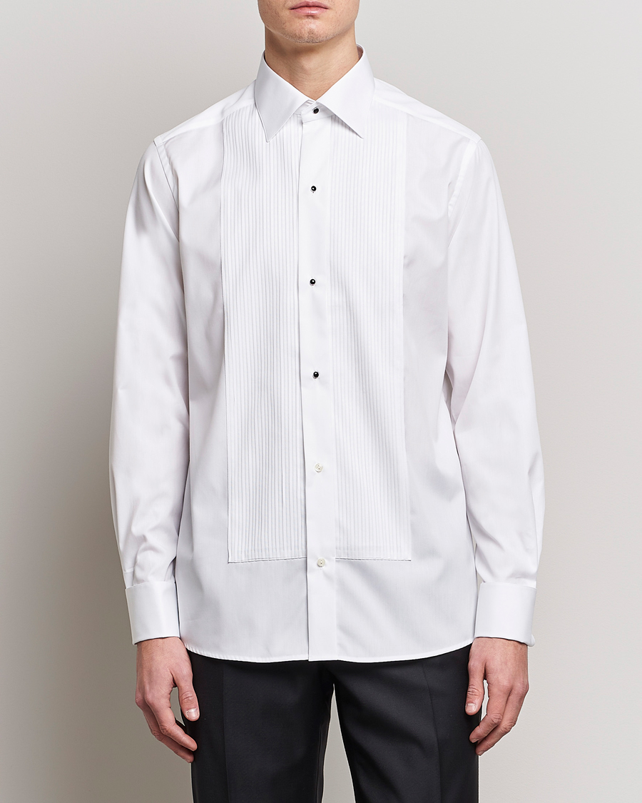 Herr | Kostym Bröllop | Eton | Custom Fit Tuxedo Shirt Black Ribbon White