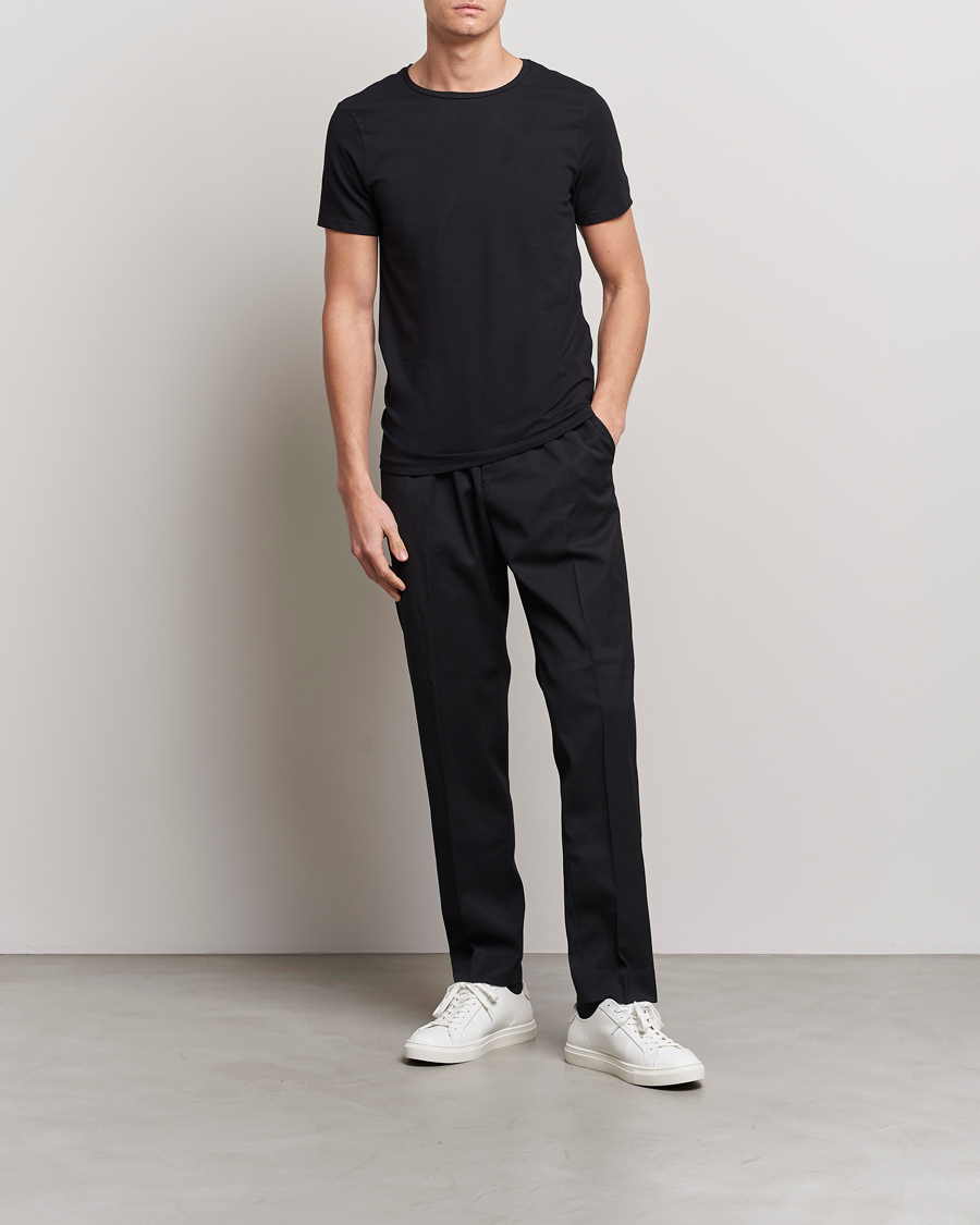 Herr | T-Shirts | Bread & Boxers | 2-Pack Crew Neck Tee Black