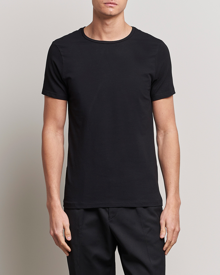 Herr | T-Shirts | Bread & Boxers | 2-Pack Crew Neck Tee Black