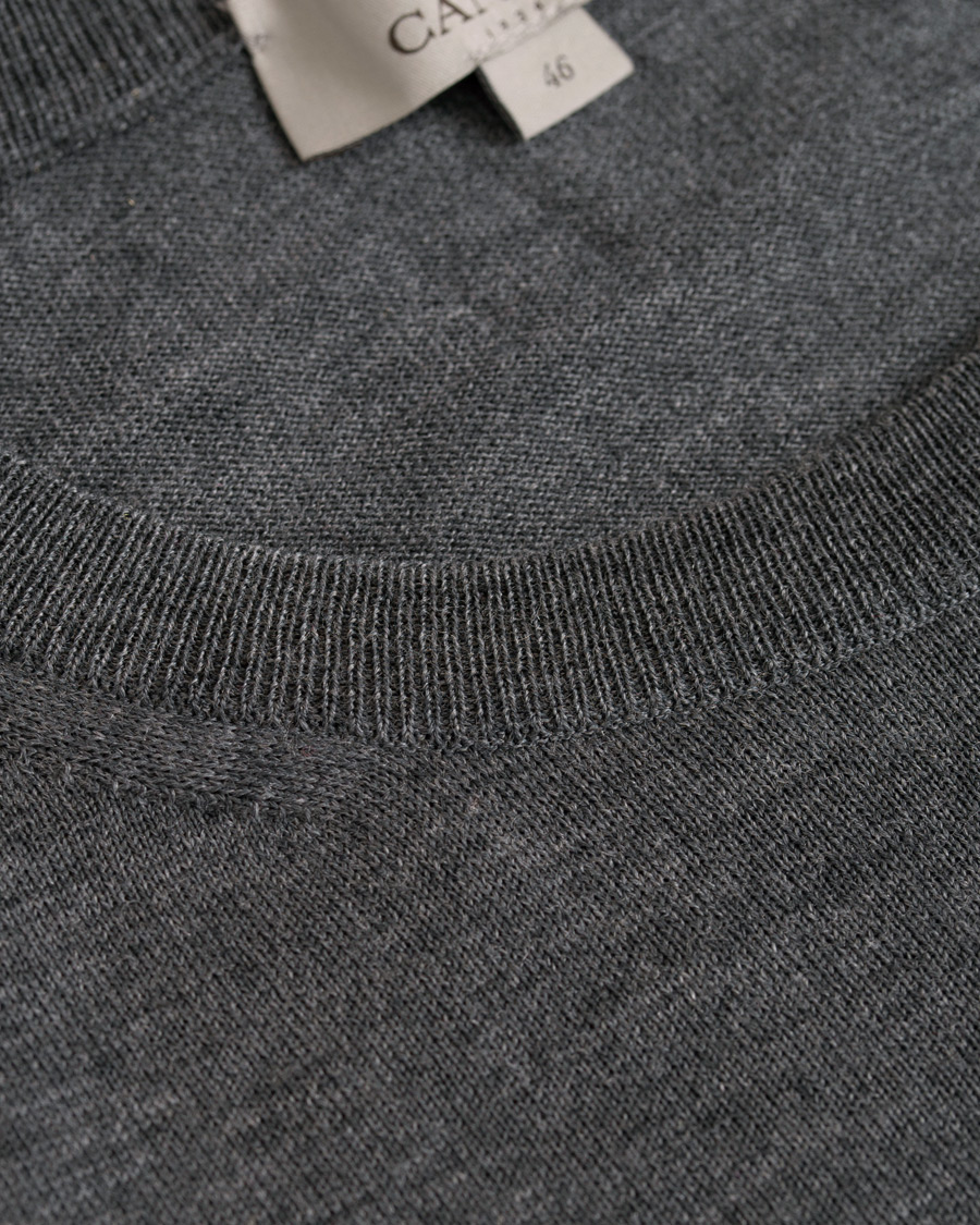 Herr | Tröjor | Canali | Merino Wool Crew Neck Grey