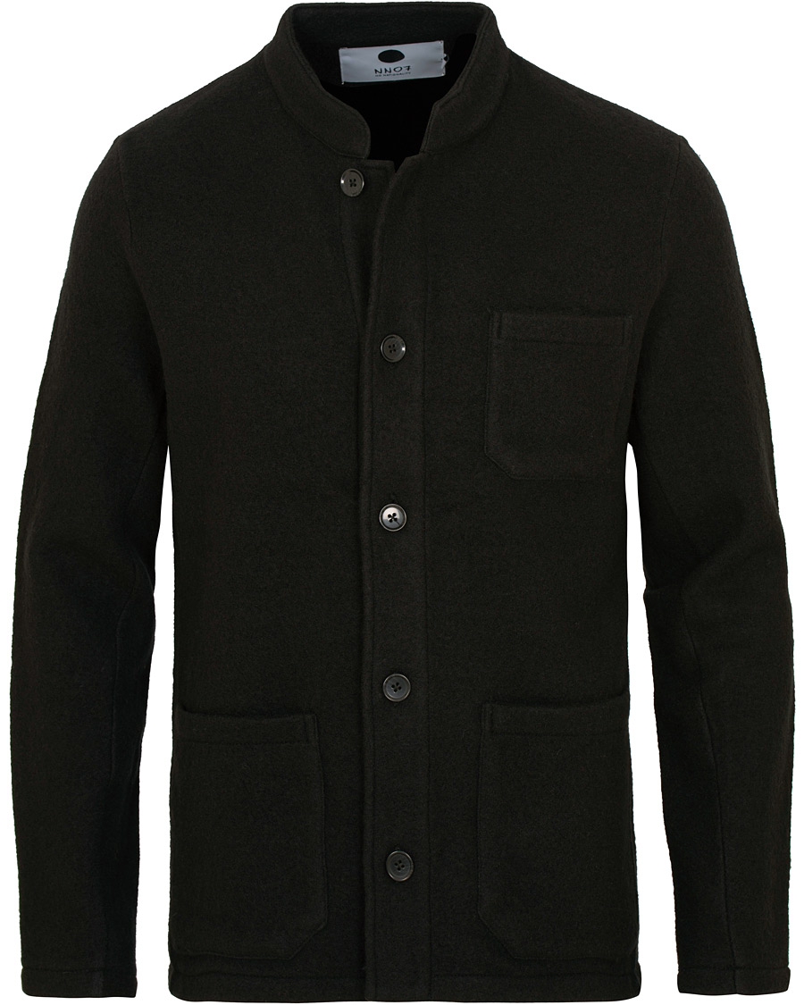 Herr | Jackor | NN07 | Oswald Wool Stand Up Collar Overshirt Black