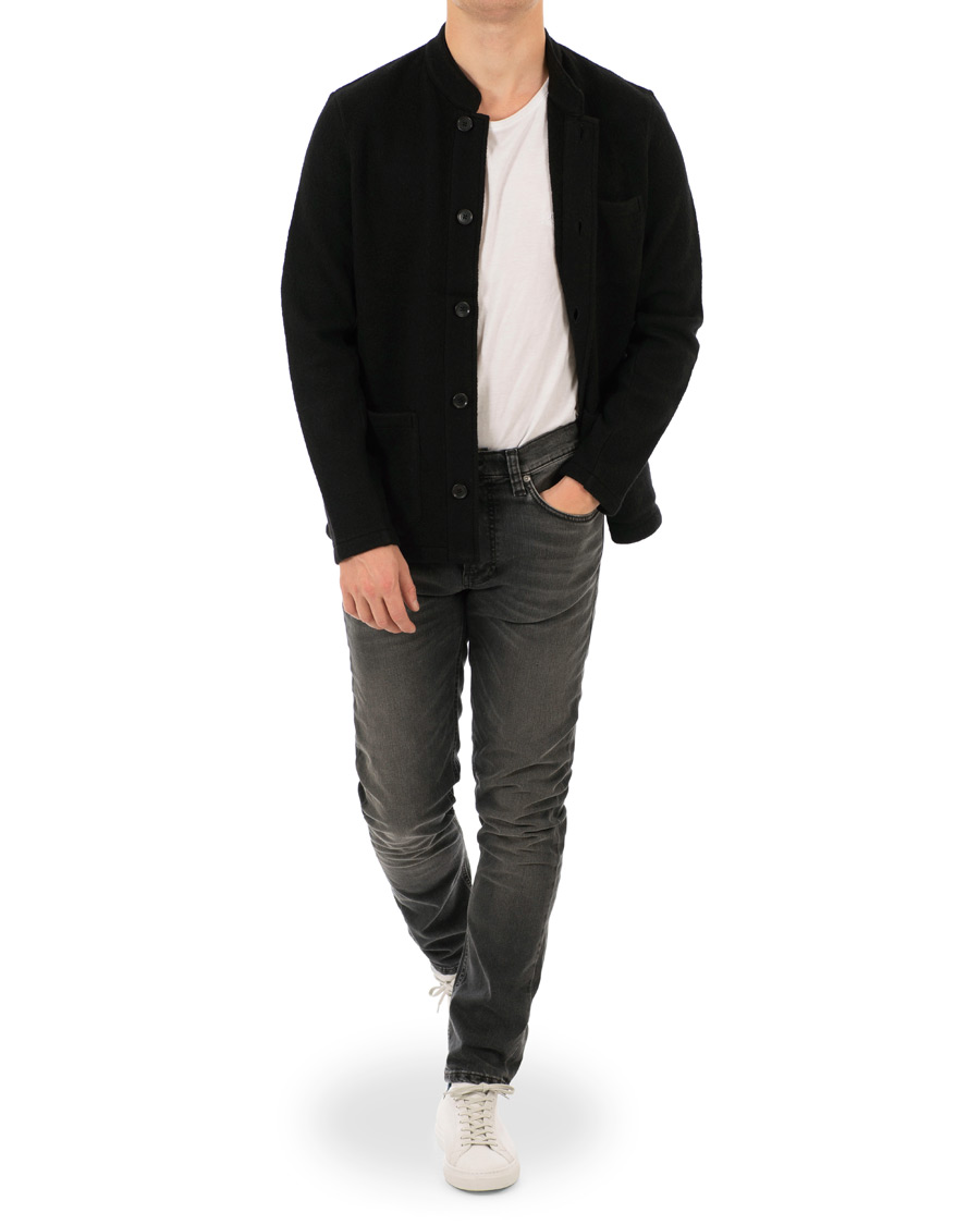Herr | Jackor | NN07 | Oswald Wool Stand Up Collar Overshirt Black