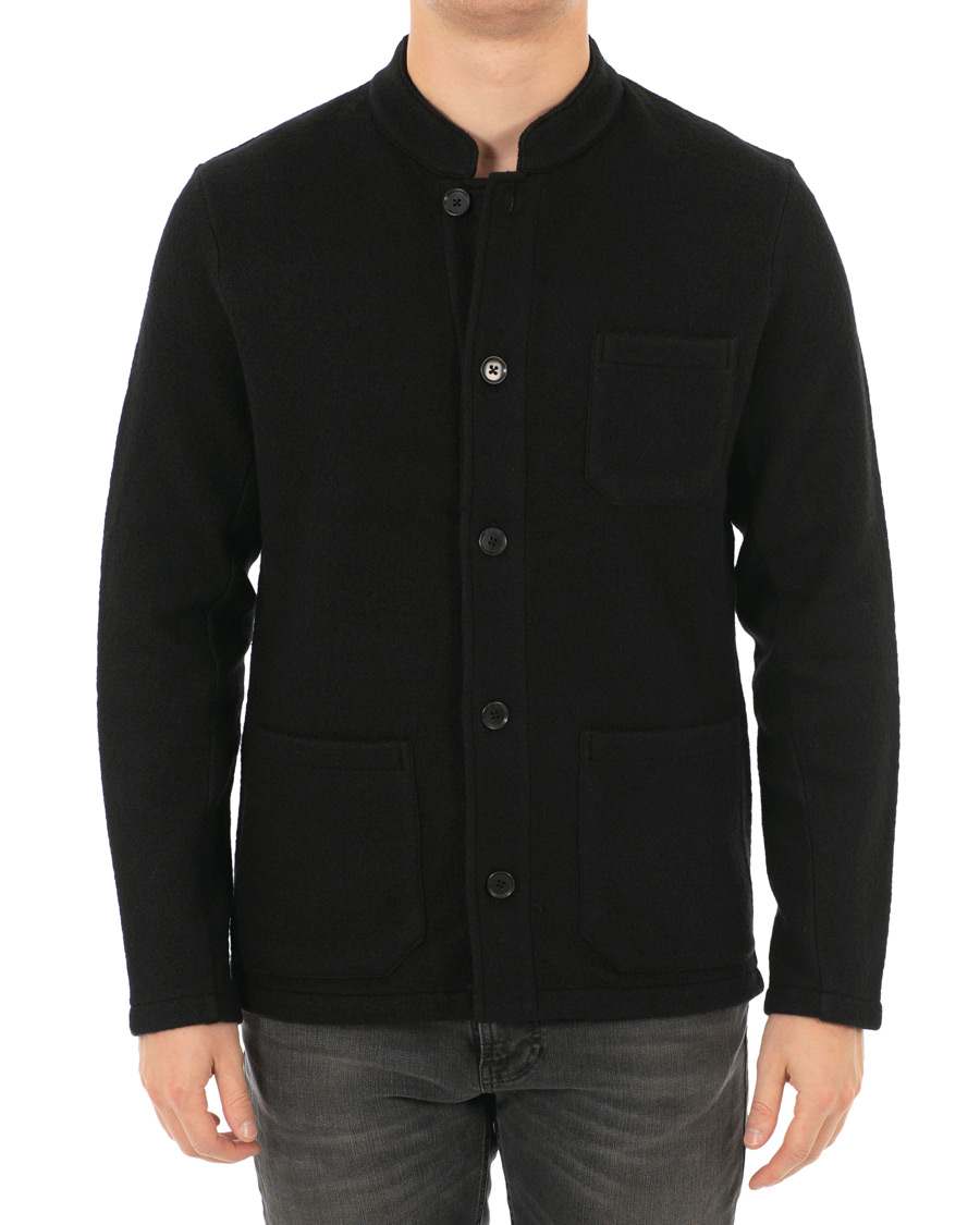 Herr | Jackor | NN07 | Oswald Wool Stand Up Collar Overshirt Black